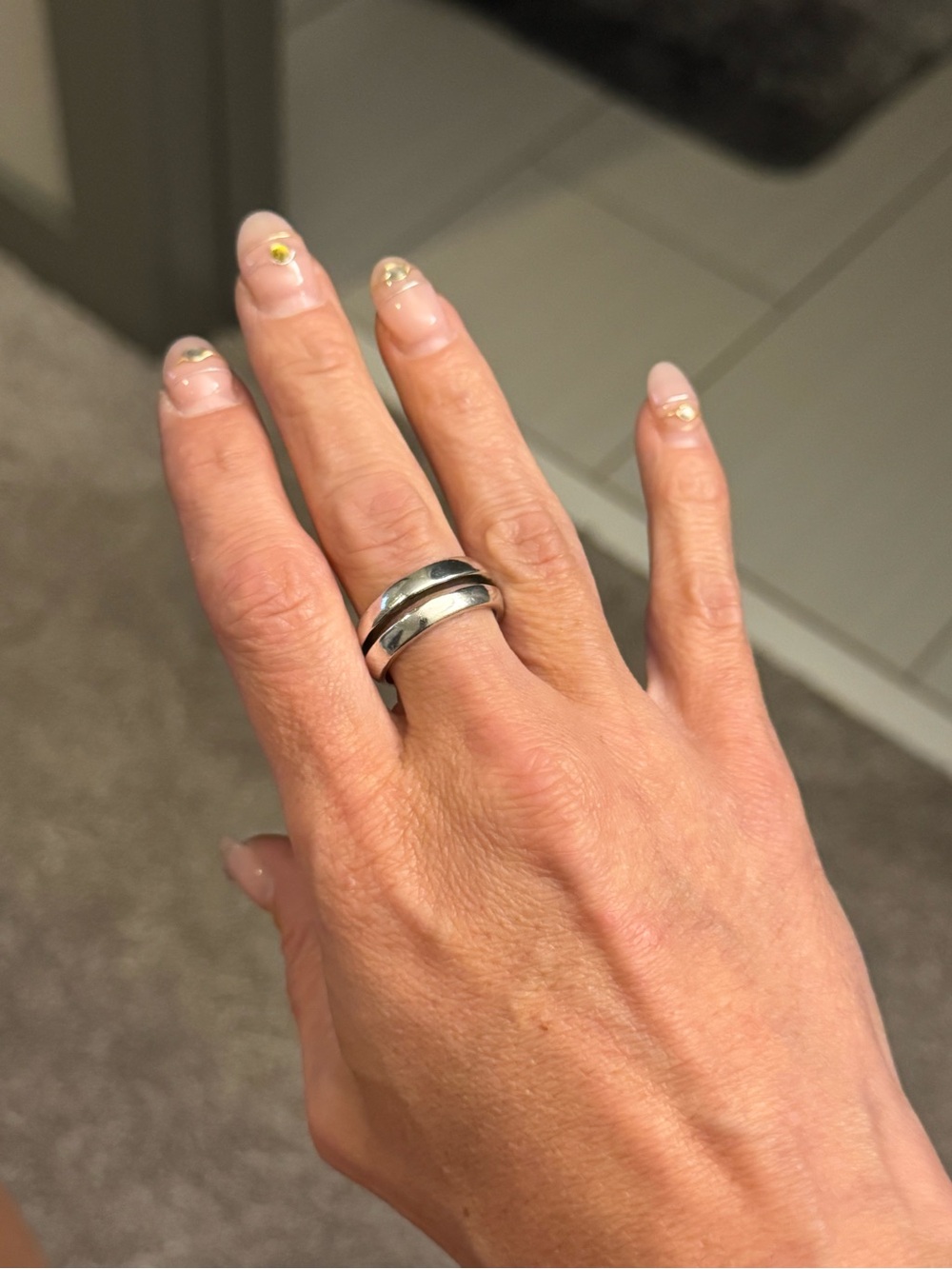 936 Silver Double-Band Illusion Ring